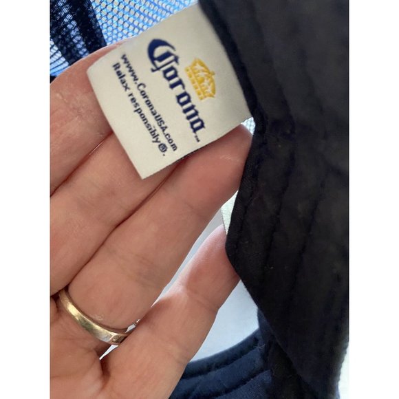 Corona Extra Straw Wicker Cap Hat w/Blue Mesh Snapback w/Bottle Opener (NEW) - Picture 5 of 8